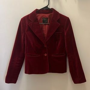 Womens red velvet blazer